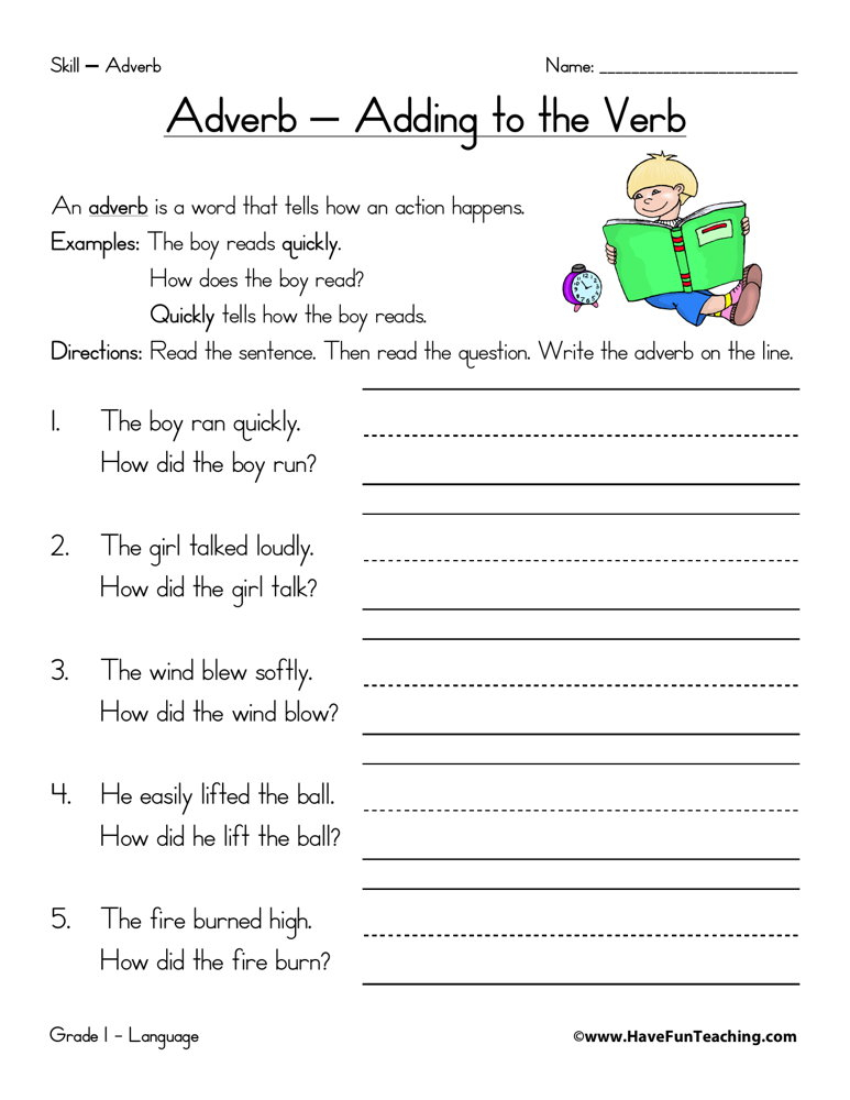 Fun Adverb Worksheets AdverbWorksheets Net