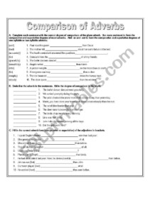 Comparison Of Adverbs Esl Worksheet By Docjean Adverbworksheets Net