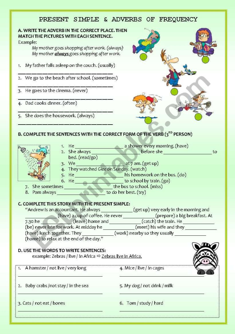 Present Simple Adverbs Of Frequency ESL Worksheet By Helenarechena AdverbWorksheets Net