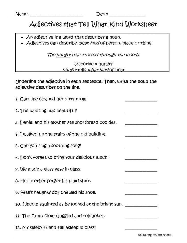 11 Adjectives And Articles Worksheet 4Th Grade Grade Printable 