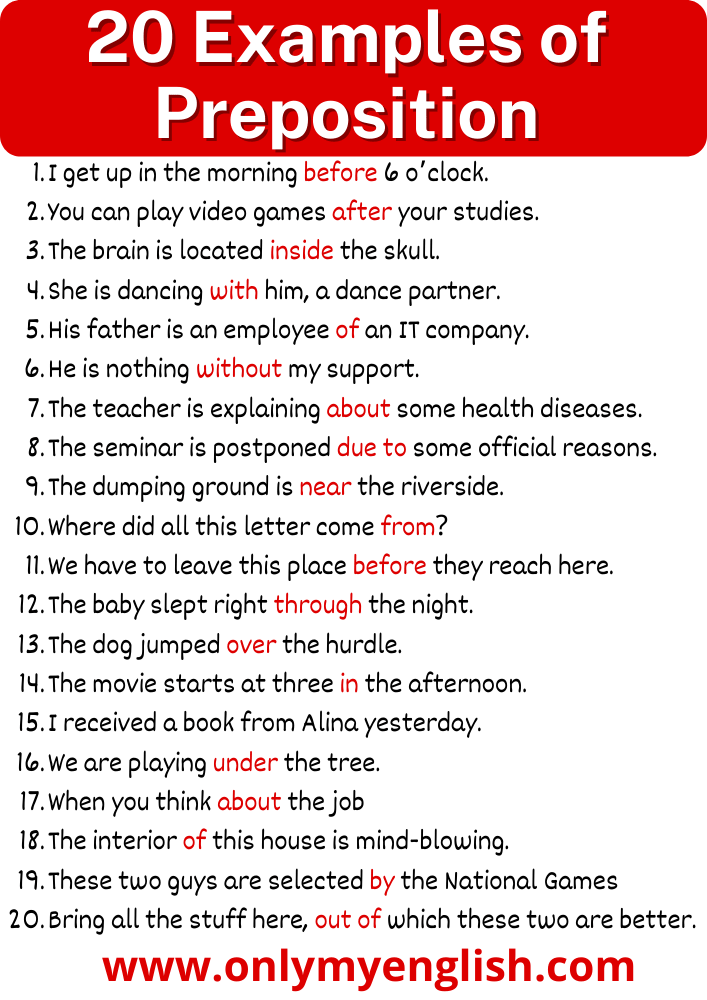 20 Preposition Examples Are In Sentences OnlyMyEnglish