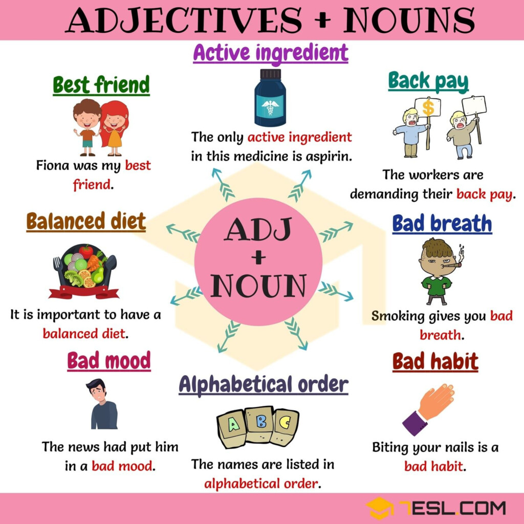 300 Useful Adjective Noun Combinations From A Z 7ESL Nouns And 