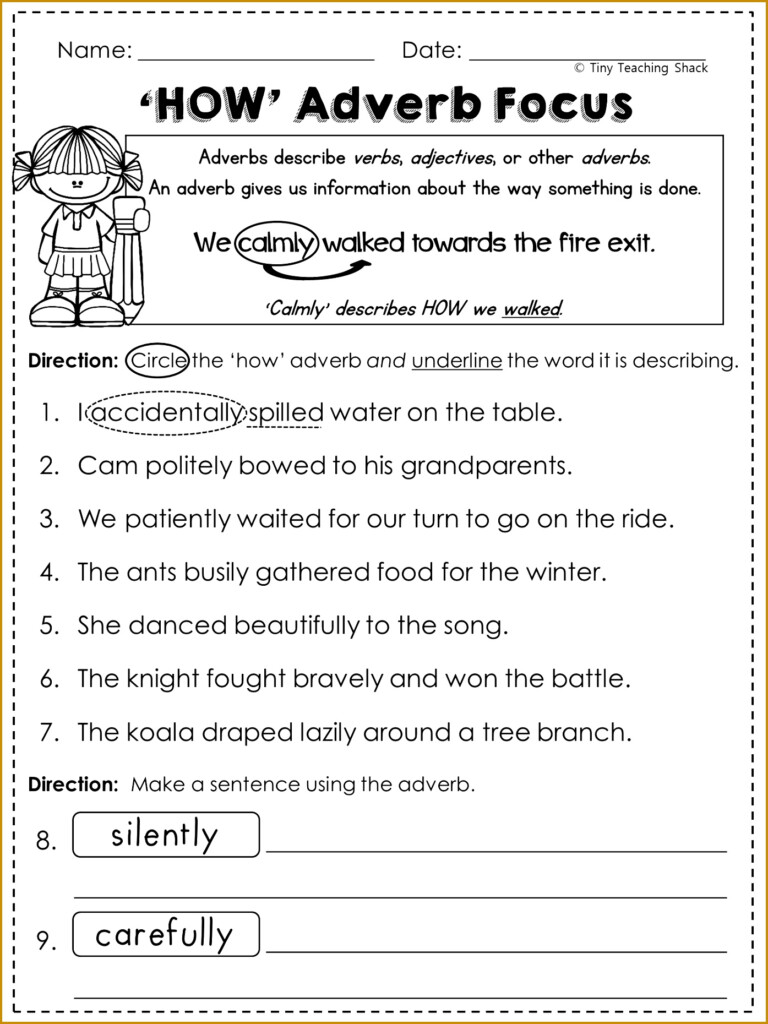 4 Adverb Worksheets FabTemplatez