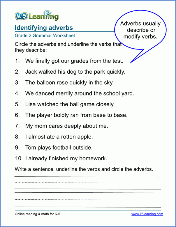 5th Grade Adverbs Worksheets Pdf With Answers Kidsworksheetfun