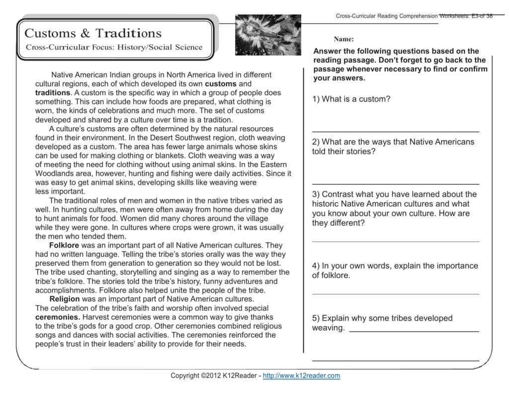 5Th Grade Reading Comprehension Worksheets Db excel