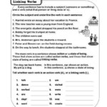 Action Or Linking Verbs Worksheets Worksheets Master