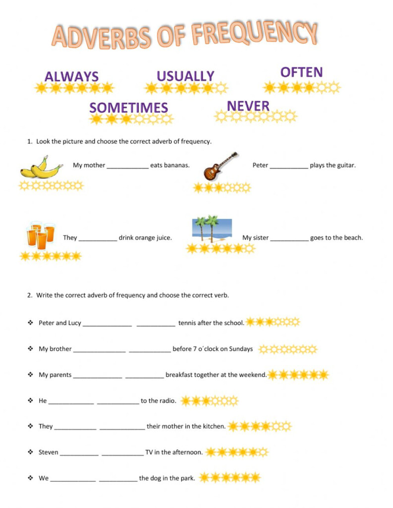 Actividad Interactiva De Adverbs Of Frequency Para Elementary