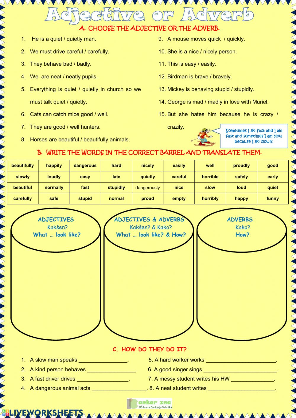 Adjective Or Adverb Worksheet 7954