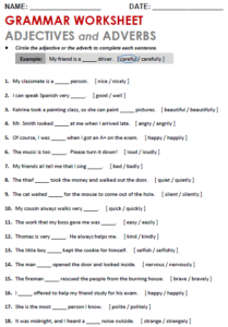 Adjectives And Adverbs All Things Grammar - AdverbWorksheets.net