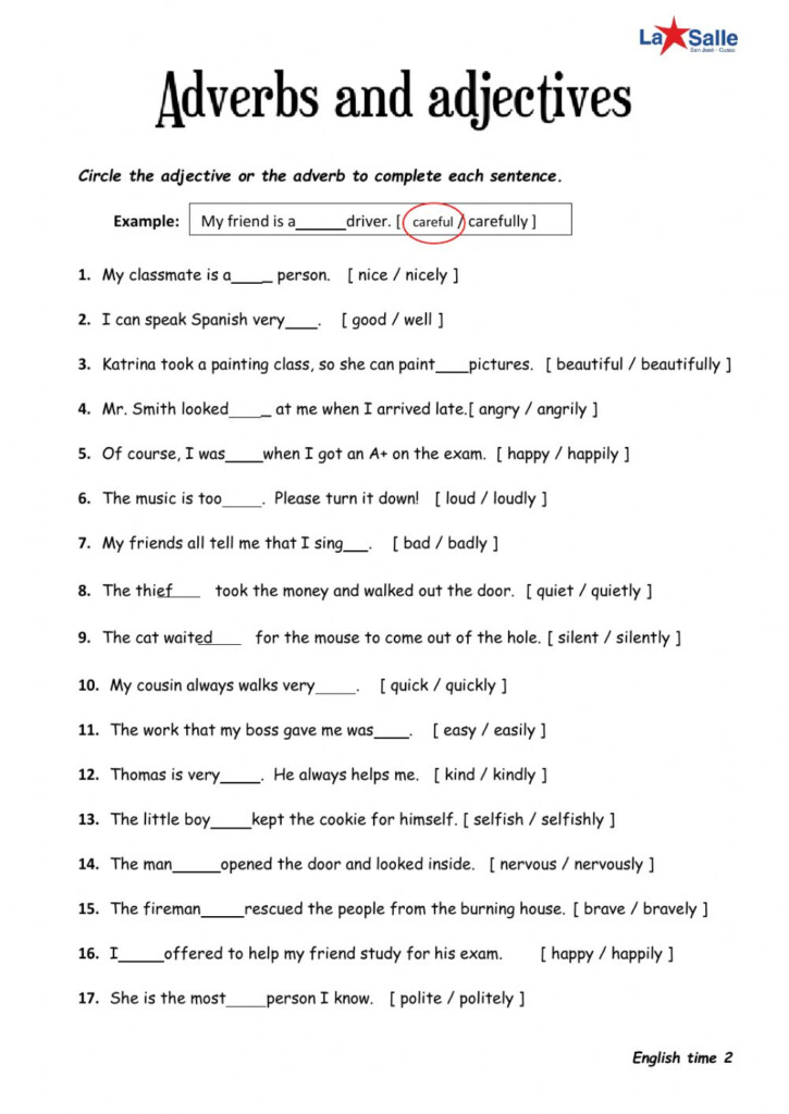 Adjectives And Adverbs Exercise For SEXTO DE PRIMARIA