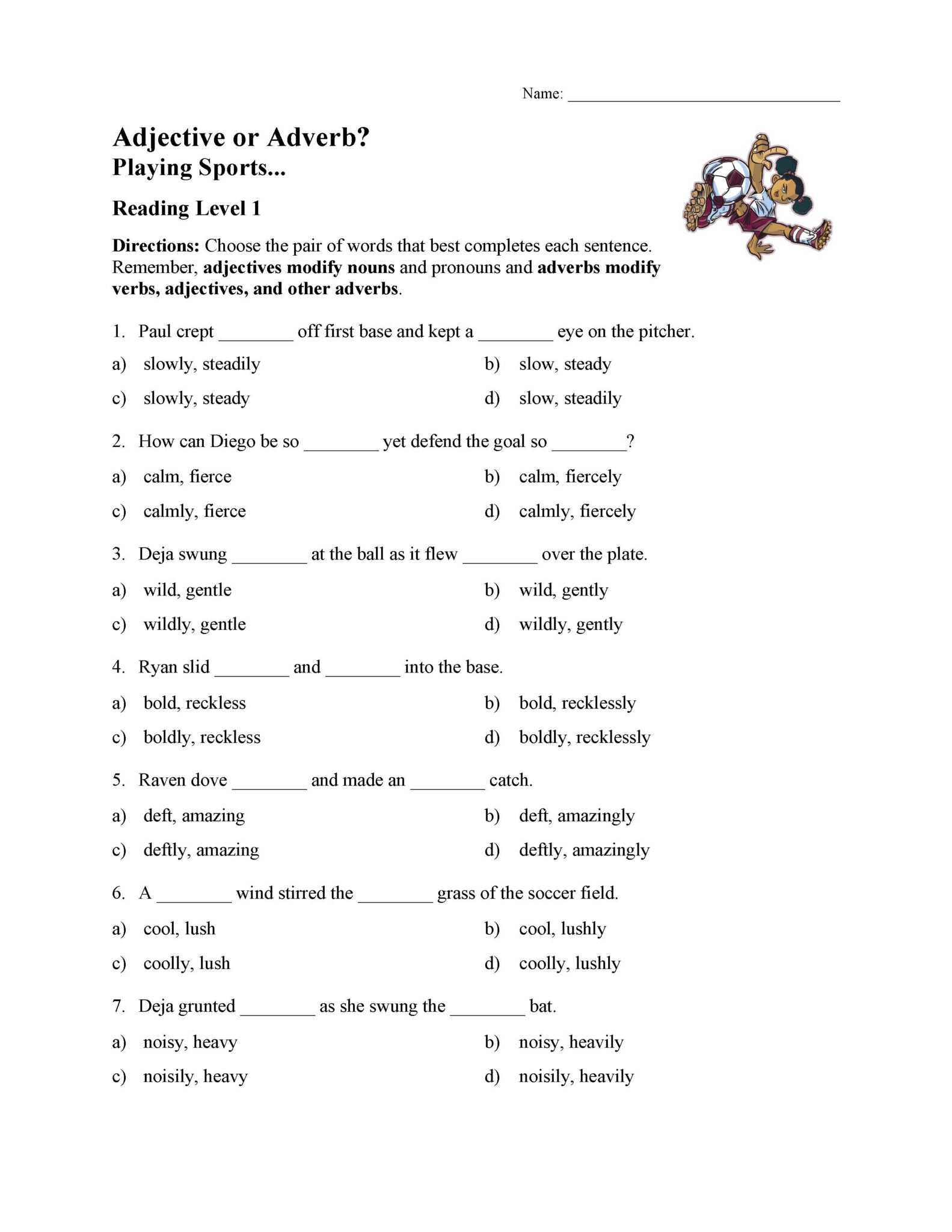 Worksheets On Verbs Adjectives And Adverbs AdverbWorksheets