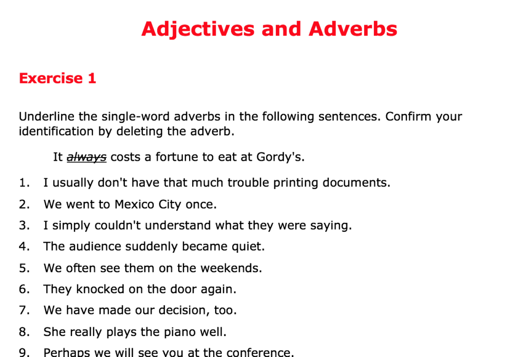 Http Www K12reader Com Worksheet Adjective Or Adverb