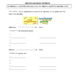 Adjectives Or Adverbs Worksheets Adjectives And Adverbs Worksheet