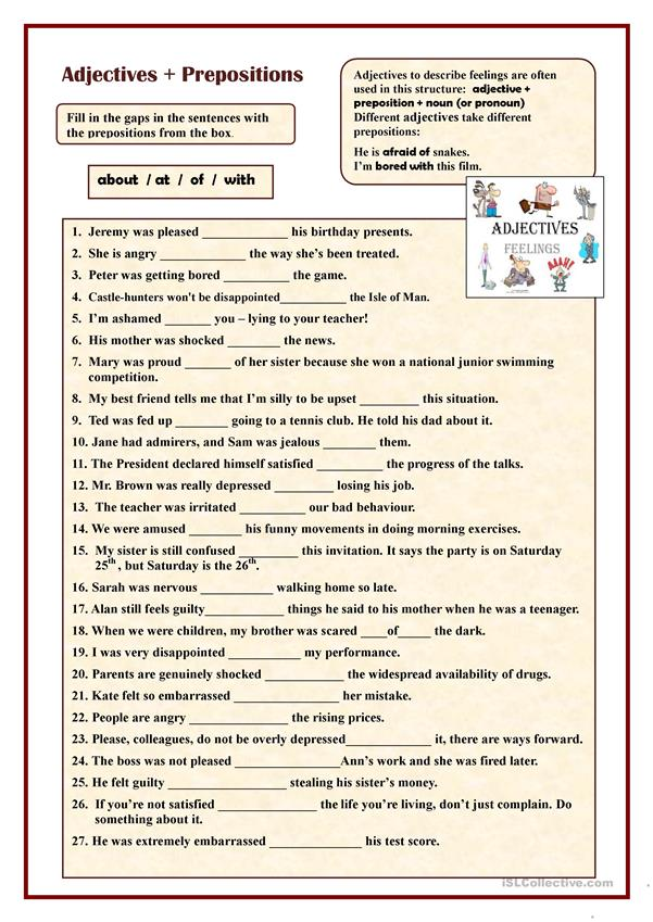 Adjectives Prepositions Worksheet Free ESL Printable Worksheets 