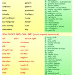 Adjectives To Describe People Worksheet