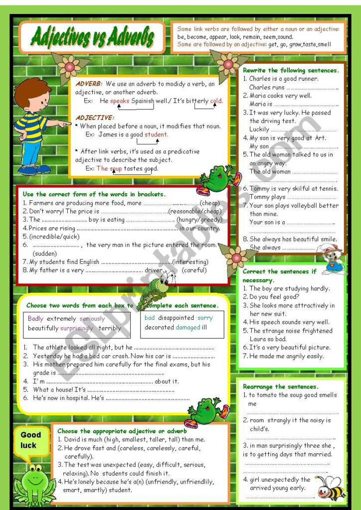 Adjectives Vs Adverbs ESL Worksheet By Danhim