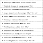 Adverb Of Frequency Worksheets