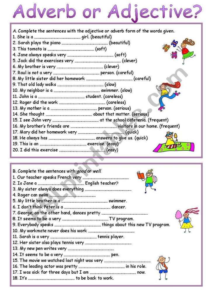 Adverb Or Adjective ESL Worksheet By Luoliveira