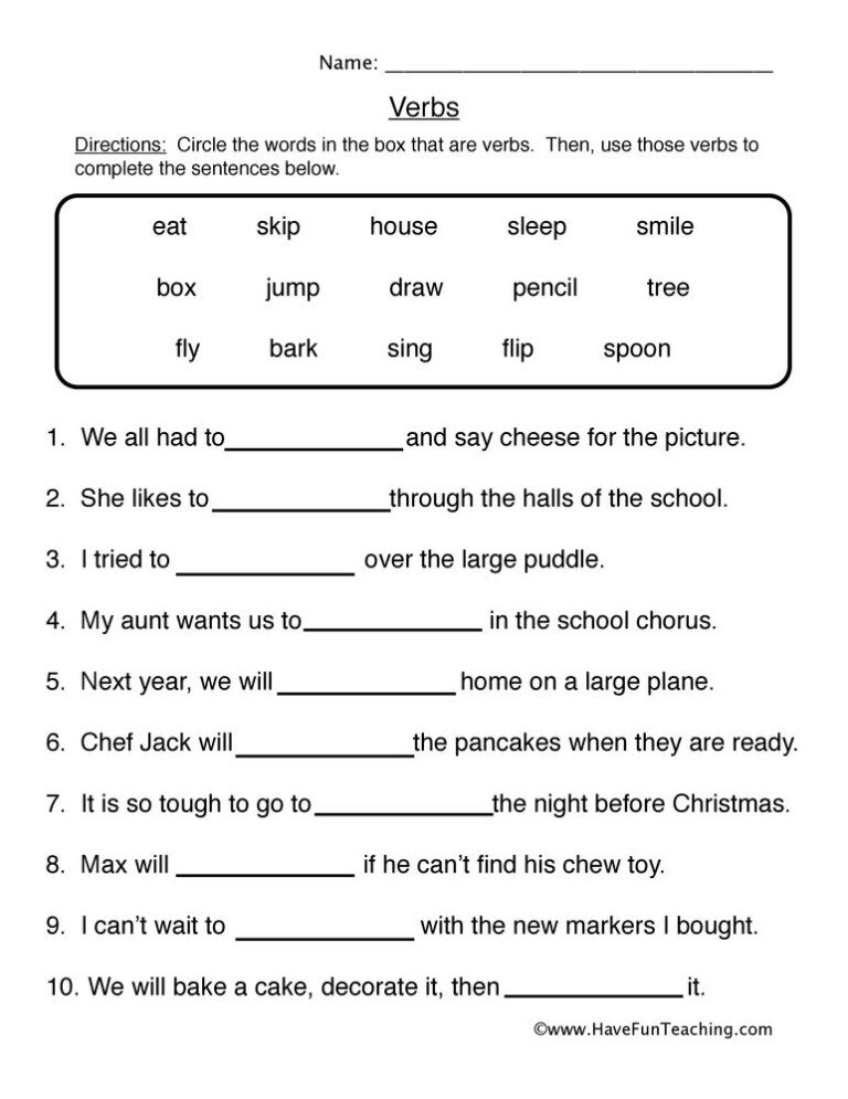 Adverb Worksheet Movie Verb Worksheets Nouns Verbs Worksheets Adverbworksheets Net