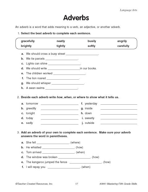 Adverb Worksheets Pdf Thekidsworksheet