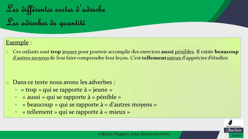 Adverbe 6 Adverbes De Quantit Bien crire