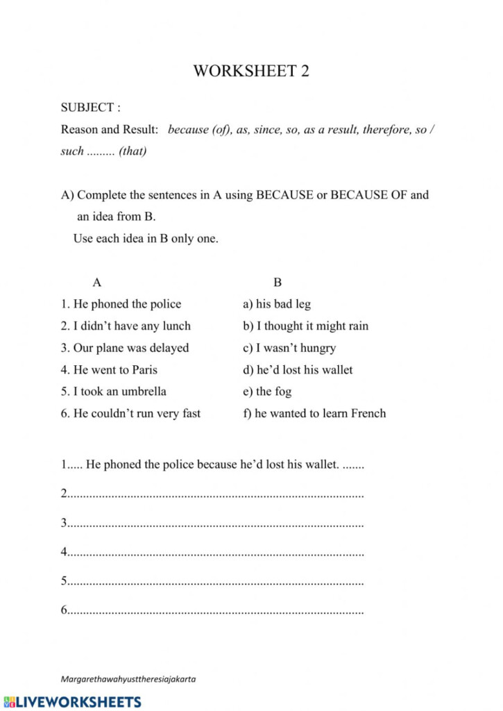 Adverbial Clauses Worksheet 2 Worksheet