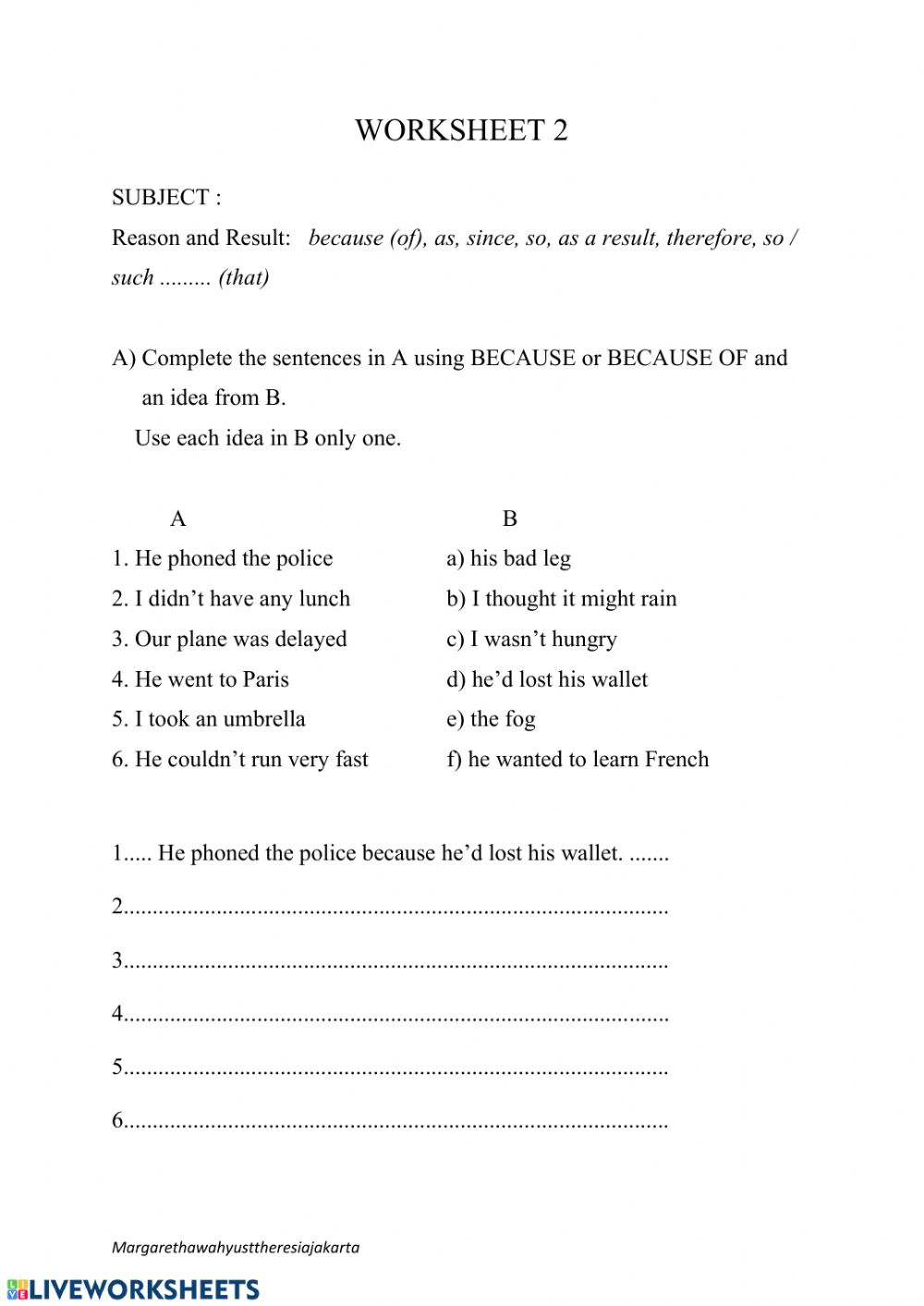 Adverbial Clauses Worksheet 2 Worksheet