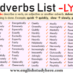 Adverbs List LY English Study Here