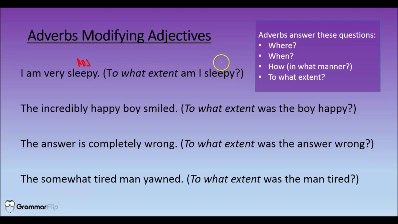 Adverbs Modifying Adjectives Grammar Lesson Trailer YouTube