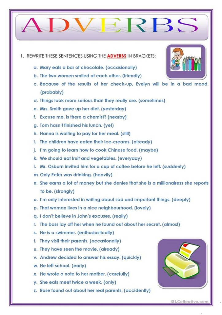 Adverbs Of Degree Worksheets Pdf With Answers