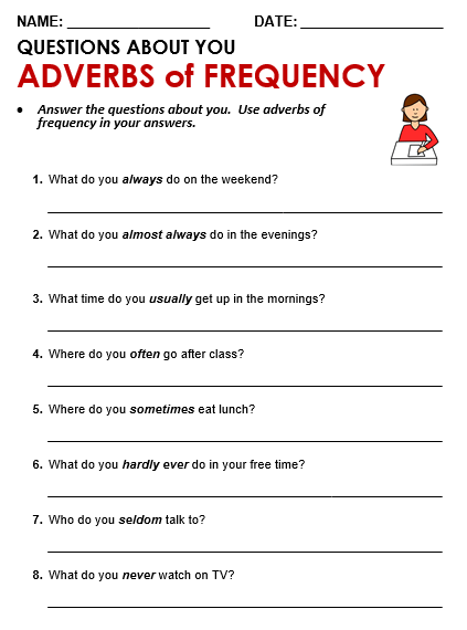 Adverbs Of Frequency Free Worksheets Samples