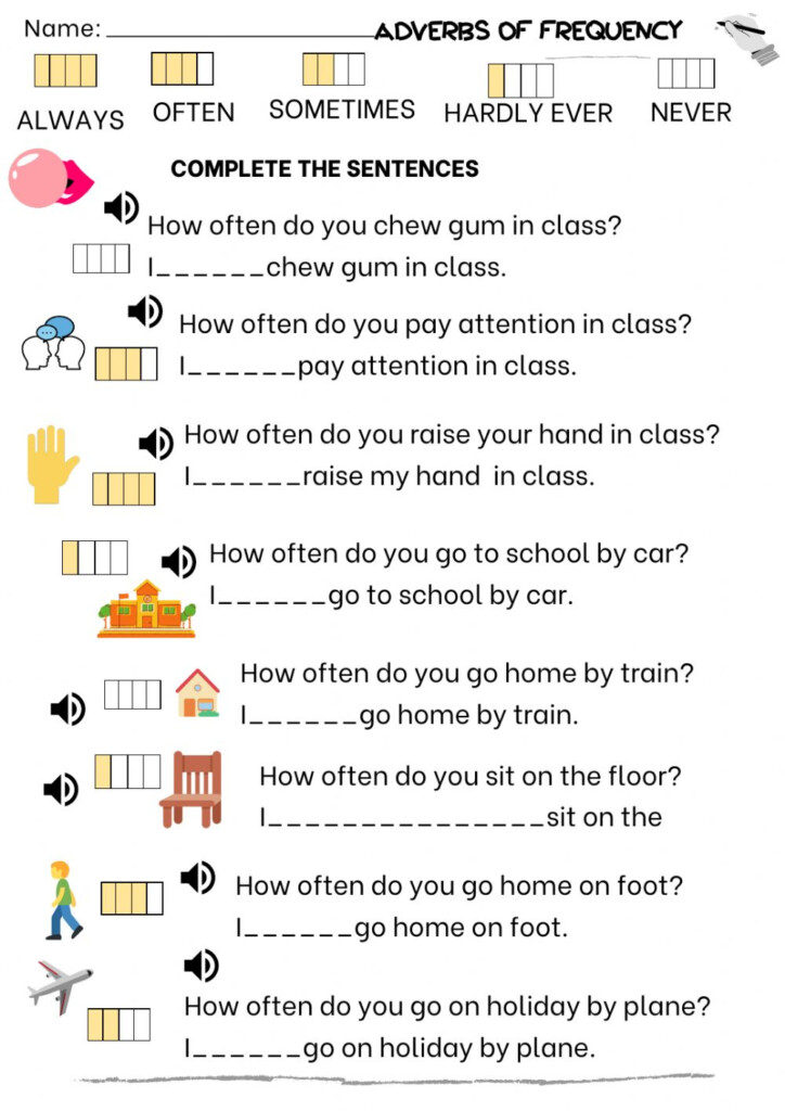 Adverbs Of Frequency Online Activity For PRIMARY