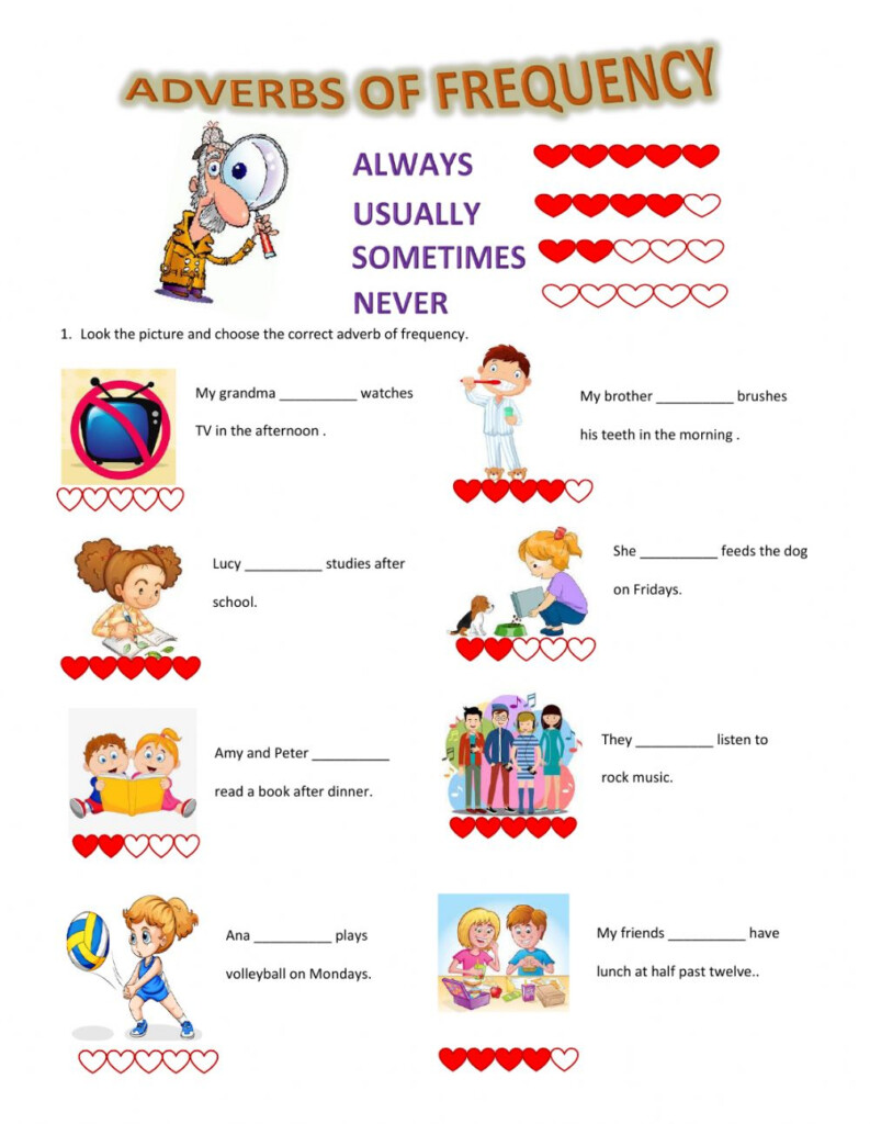 Adverbs Of Frequency Online Pdf Worksheet