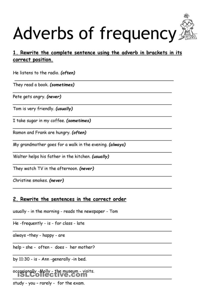 Adverbs Of Frequency Worksheet Google Search Adv rbios De 