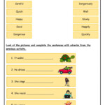 Adverbs Of Manner EXTRA 5th Worksheet