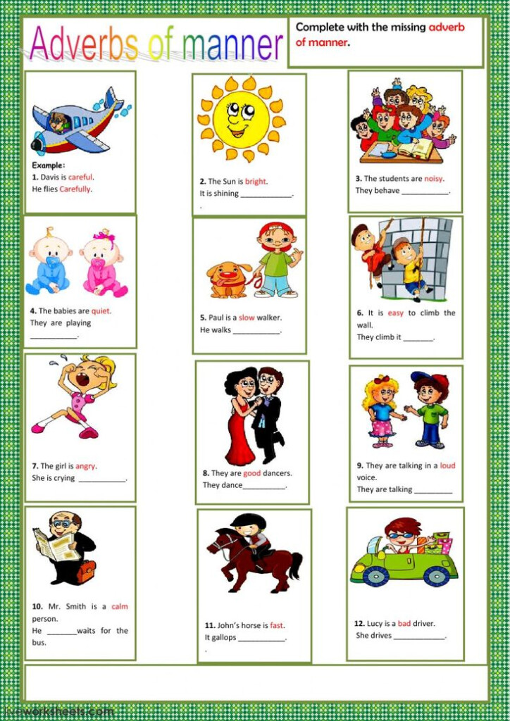 Adverbs Of Manner Online Worksheet You Can Do The Exercises Online Or 