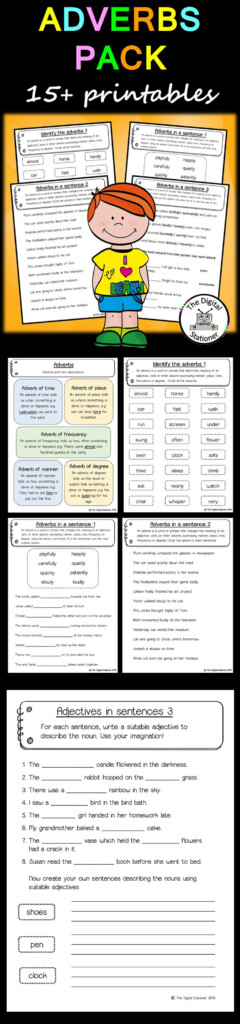 Adverbs Pack Parts Of Speech 15 Worksheets Parts Of Speech 