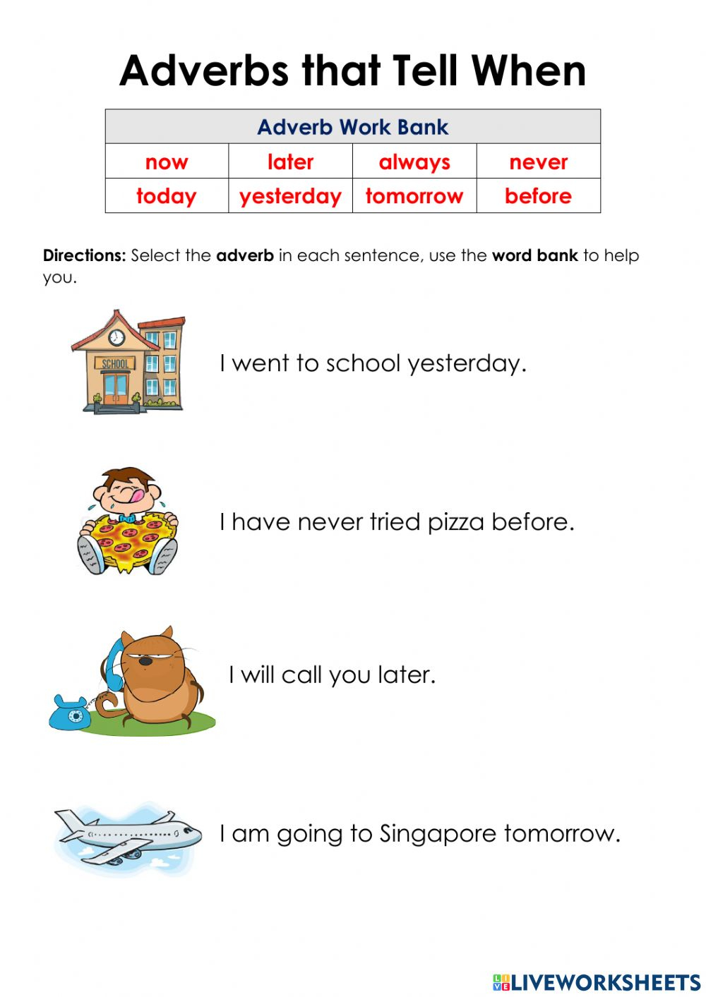 Adverbs That Tell When Activity