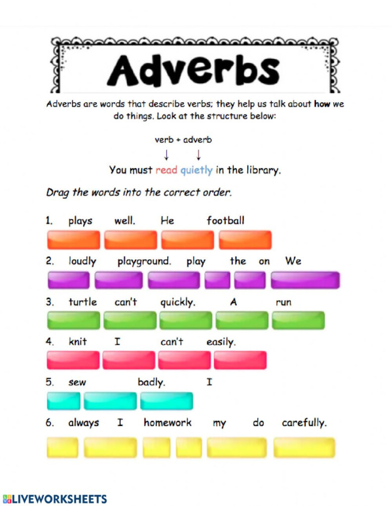 Adverbs Unit 5 Worksheet