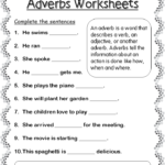 Adverbs worksheets forgrade 2 Your Home Teacher