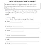 Adverbs Worksheets Spelling With Adverbs Worksheets