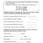 Answer Key Pdf Noun Verb Adjective Adverb Worksheet With Answers