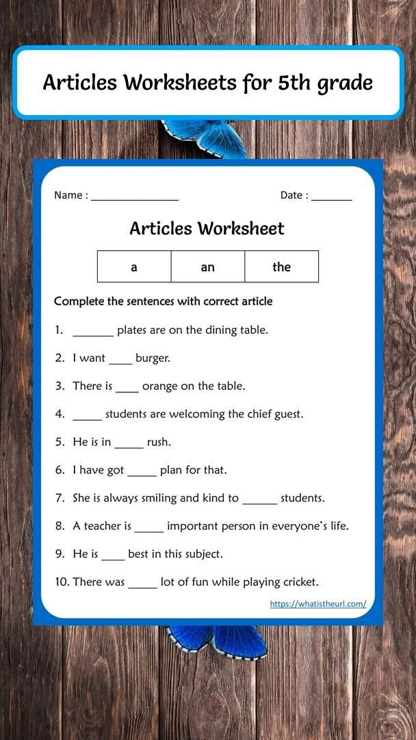 Articles Worksheets For 5th Grade Video Grammar For Kids English