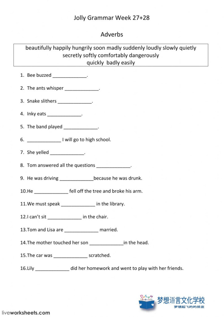 Best Adverb Worksheets Pdf Grade 8 The Bike Year