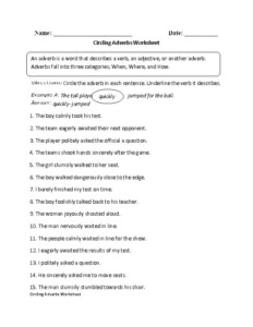 Circling Adverbs Worksheet Adverbs Worksheet Adverbs Persuasive Text ...