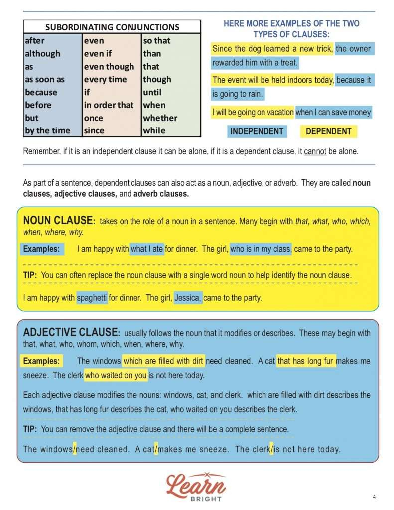 Clauses Free PDF Download Learn Bright