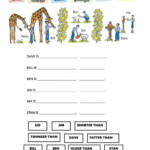 Comparative Adjectives Animals Worksheet