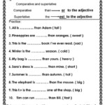 Comparative And Superlative Adjective Worksheet 2nd Grade Worksheets