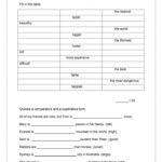 Comparison Of Adjective Adjective Worksheet Adjectives 1st Grade