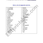 Conjunctive Adverbs ESL Worksheet By Soumaya1991